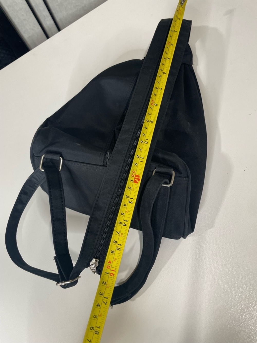Minimalist Black Nylon Sling Bag| Crossbody Chest Pack With Silver Hardware - Picture 12 of 12